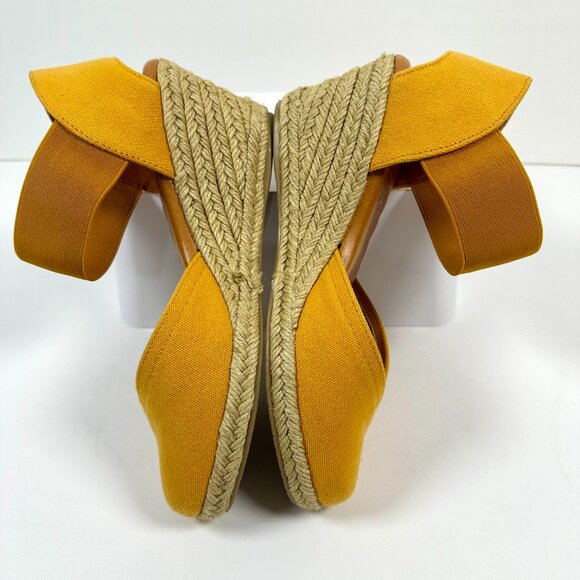 Mr. Cat Mustard Espadrille Wedge Sandals | Women’s Size 6 | Closed Toe + Cushion - Picture 4 of 13